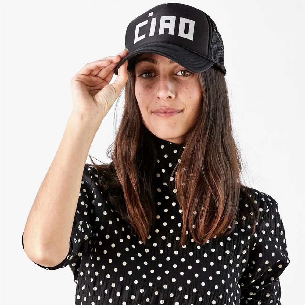 Clare V. Black 'Ciao' Cap